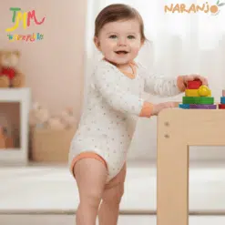 Body Naranjo lineas rosa