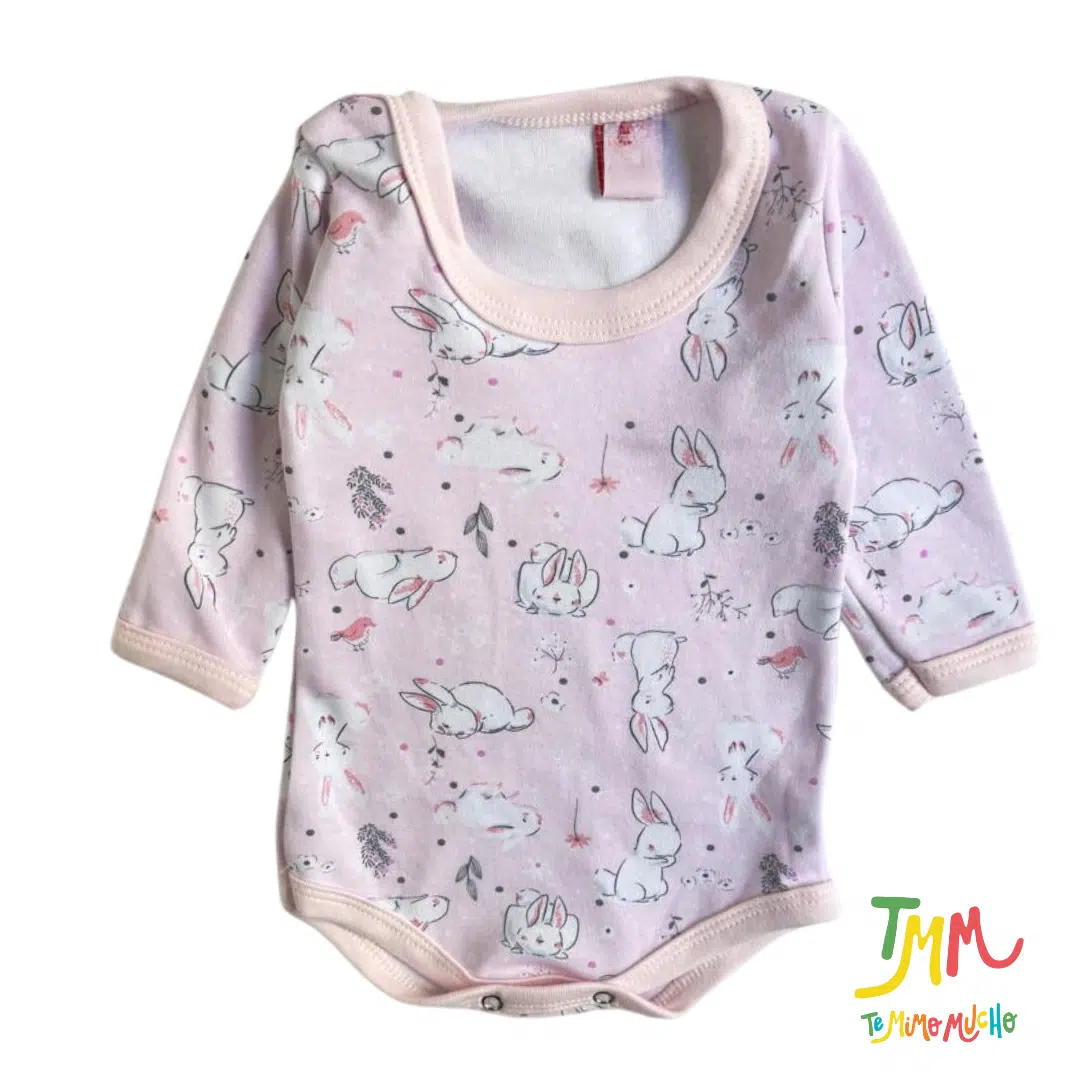 Body Manga Larga Conejito Rosa - Image 2