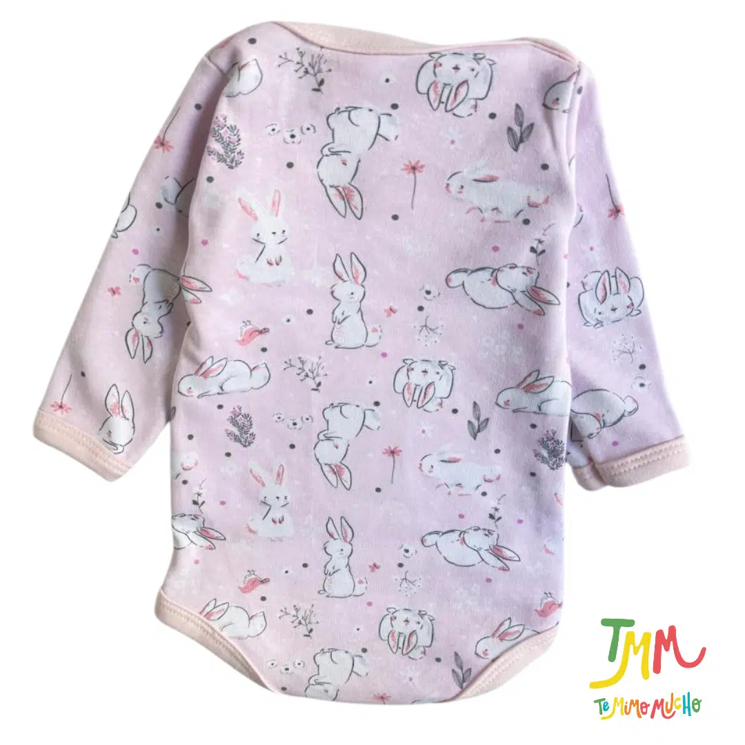 Body Manga Larga Conejito Rosa - Image 4