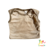 Chaleco cuello americano plush frizado camel