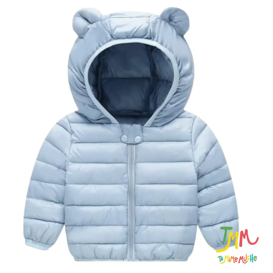 Campera importada CELESTE orejitas