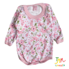 Body manga larga flores rosa fondo rosa