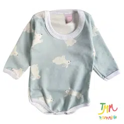 Body manga larga conejito fondo celeste