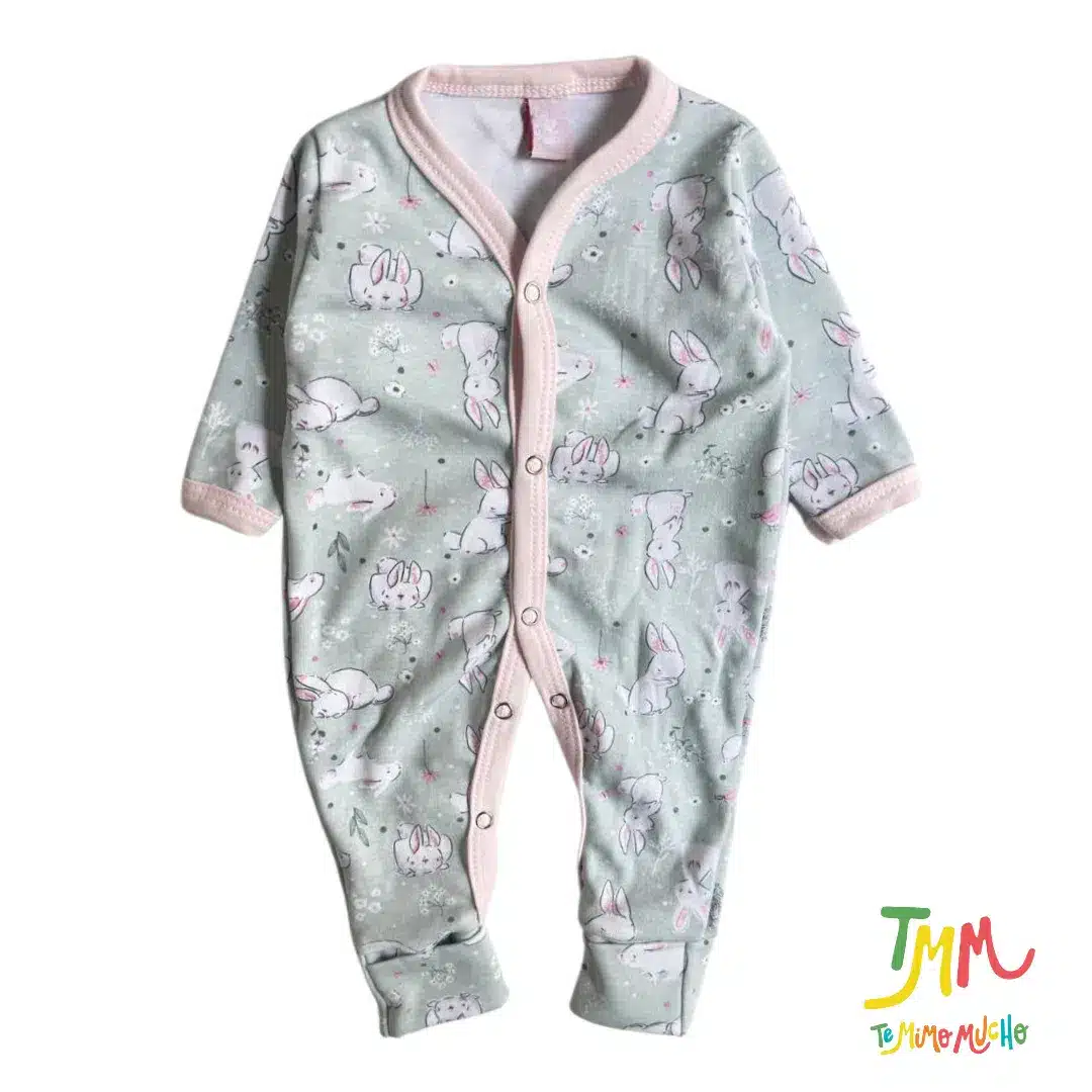 Enterito largo conejitos verde y rosa - Image 3