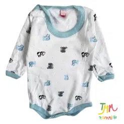 Body manga larga ositos chiquitos azul