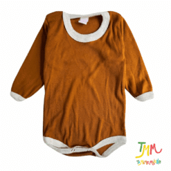 Body Manga Larga Liso Marron con Gris - Image 2