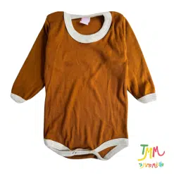 Body manga larga liso marron con gris