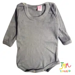 Body manga larga liso gris