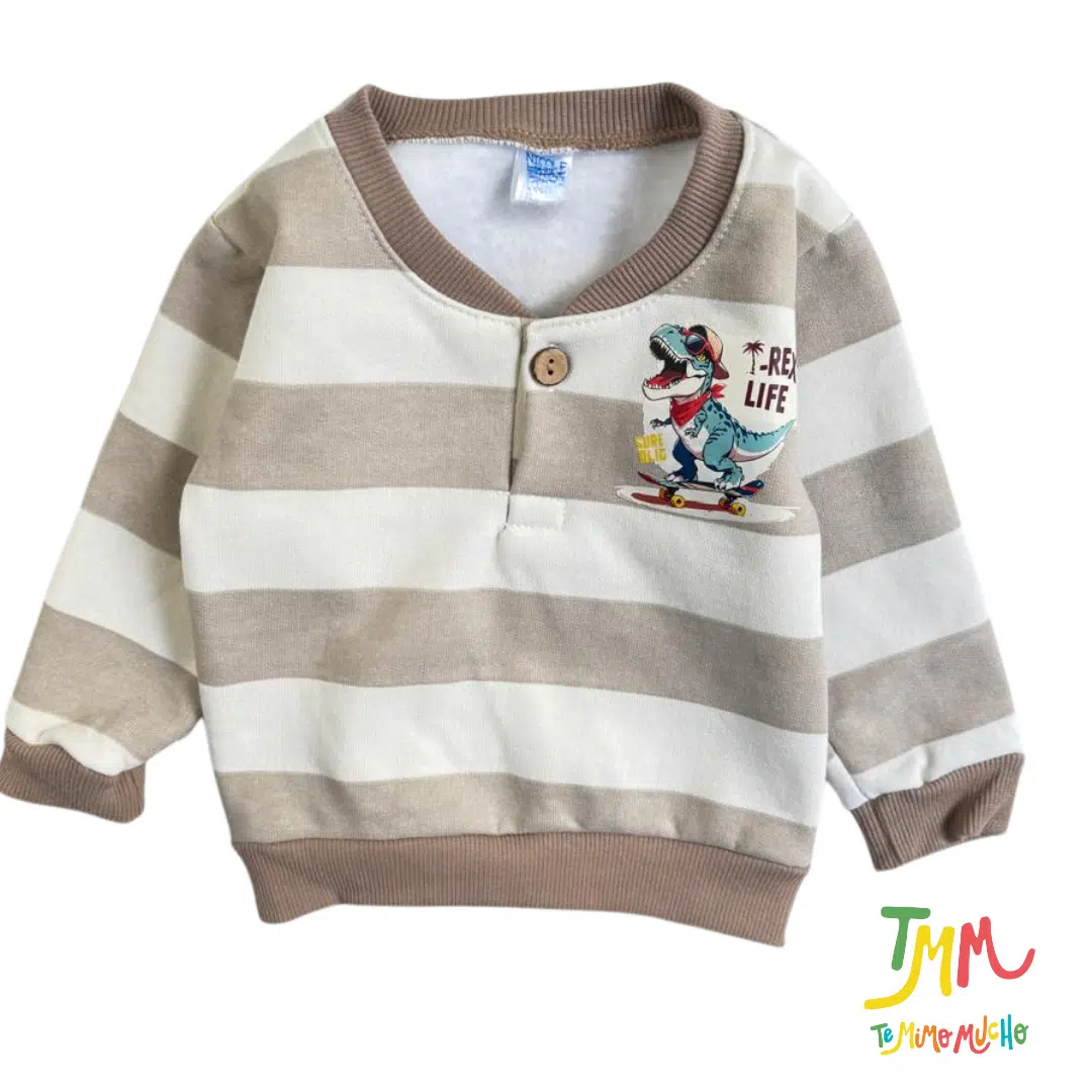 Conjunto de FRIZA rayado beige - Image 2