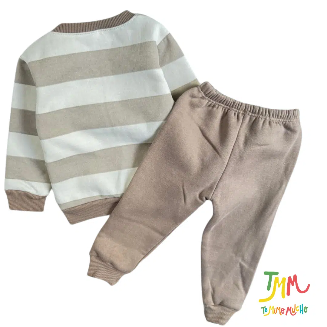 Conjunto de FRIZA rayado beige - Image 3