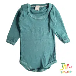 Body manga larga liso verde oscuro