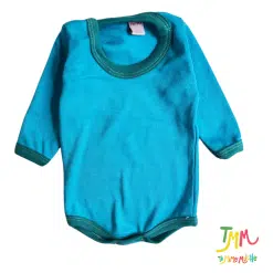 Body manga larga liso celeste