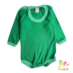 Body manga larga liso verde