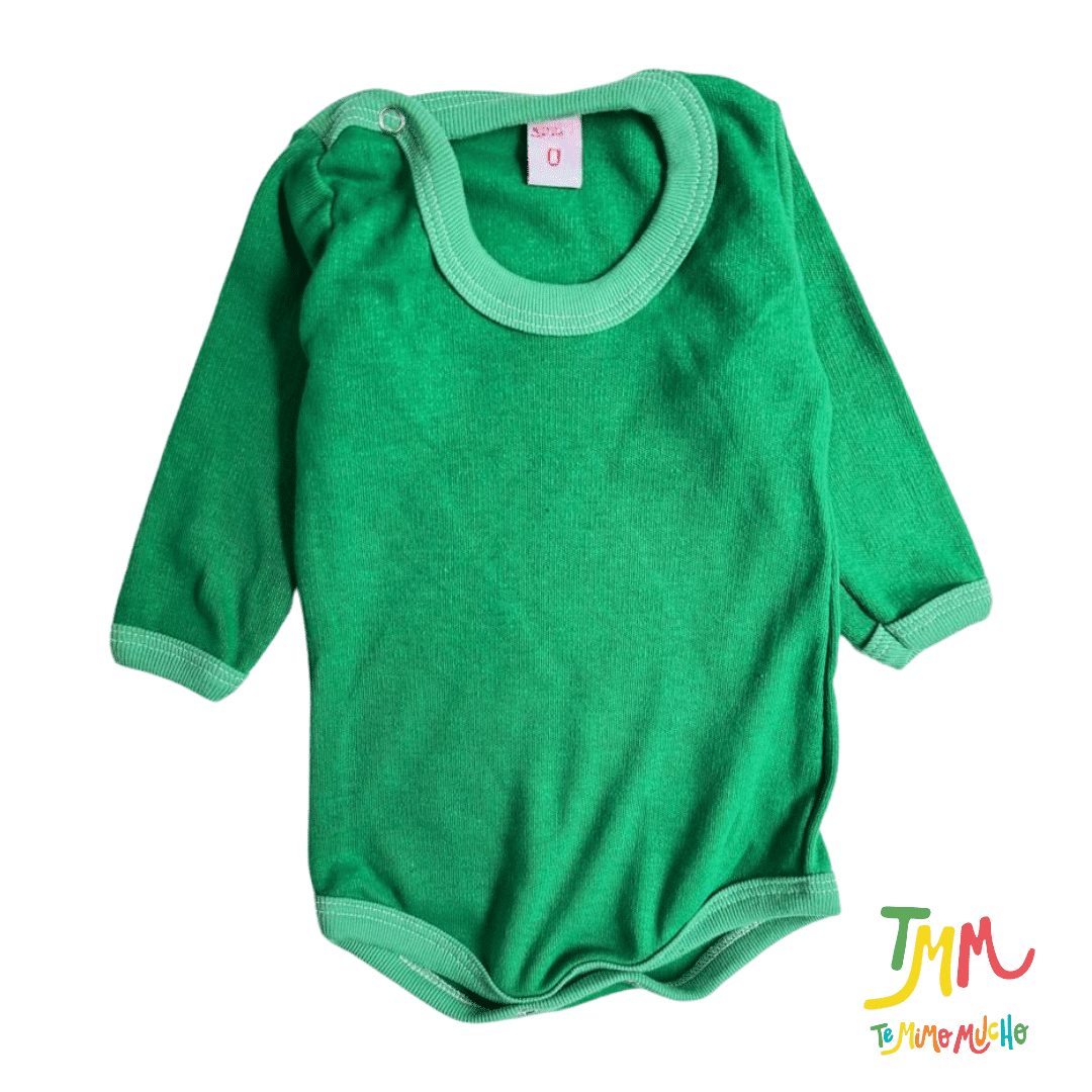 Body Manga Larga Liso Verde - Image 2