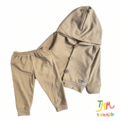 Conjunto campera de Daflon frizado beige - Imagen 2