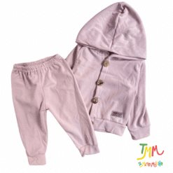 Conjunto campera de Daflon frizado rosa - Imagen 2