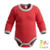 Body Manga Larga Liso Rojo y Gris