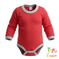 Body Manga Larga Liso Rojo y Gris