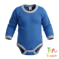 Body Manga Larga Liso Azul y Gris