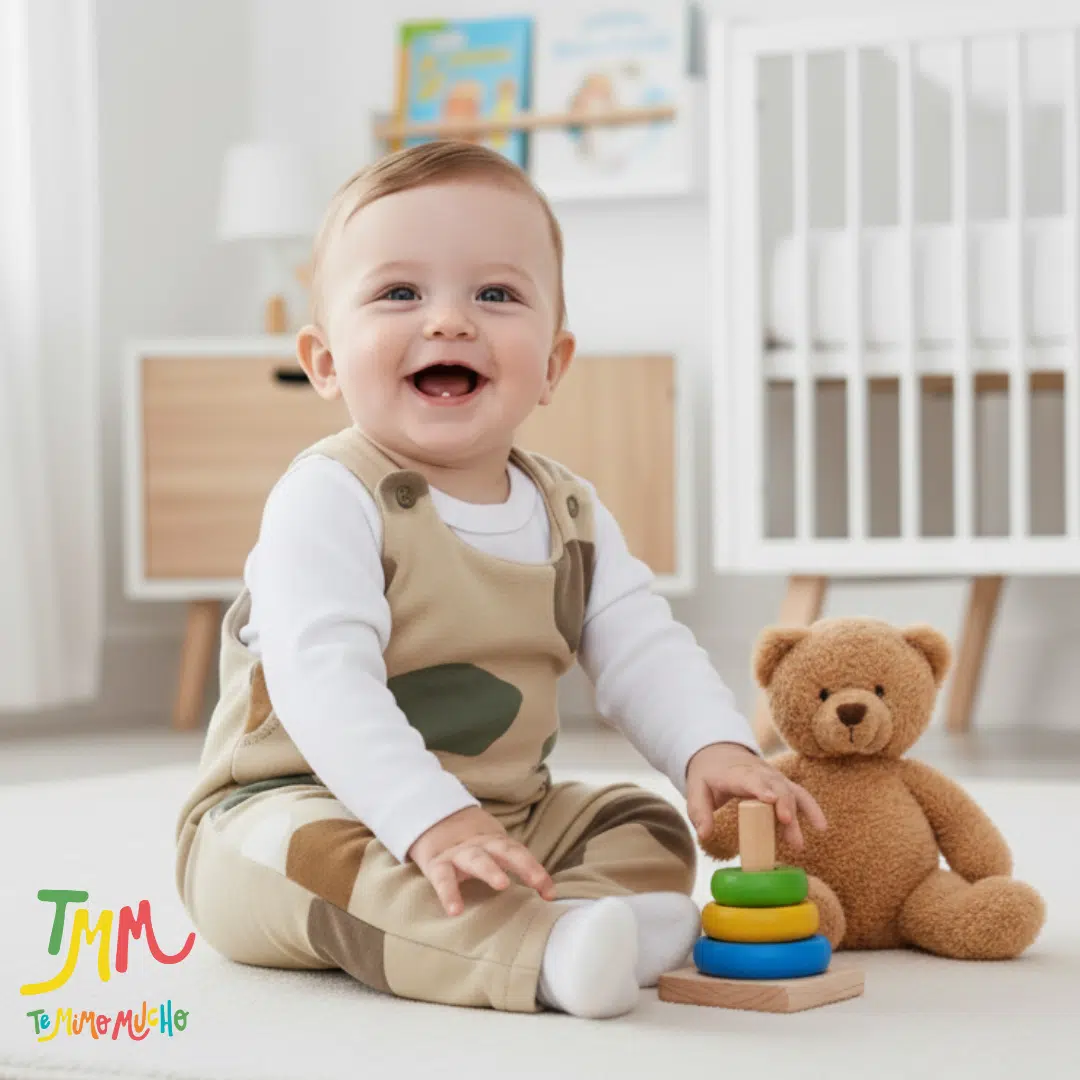 Conjunto frizado  Jardinero y body camel