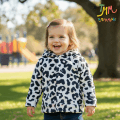 Campera plush con capucha animal print