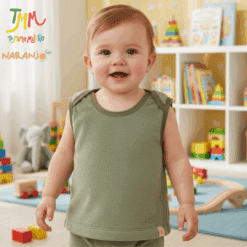 Chaleco verde cuello americano Polar Naranjo