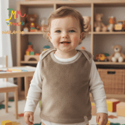 Chaleco Marron cuello americano polar Naranjo