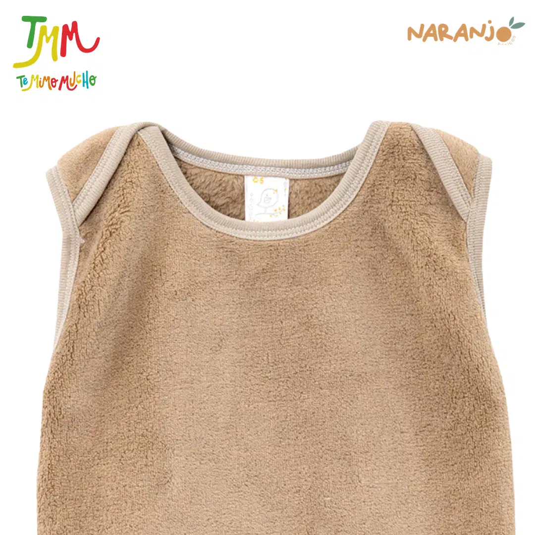 Chaleco Marron Claro/ Oscuro cuello americano Polar Naranjo - Image 6