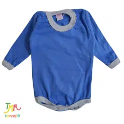 Body manga larga liso azul y gris