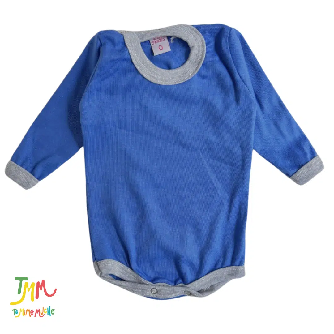 Body manga larga liso azul y gris - Image 2