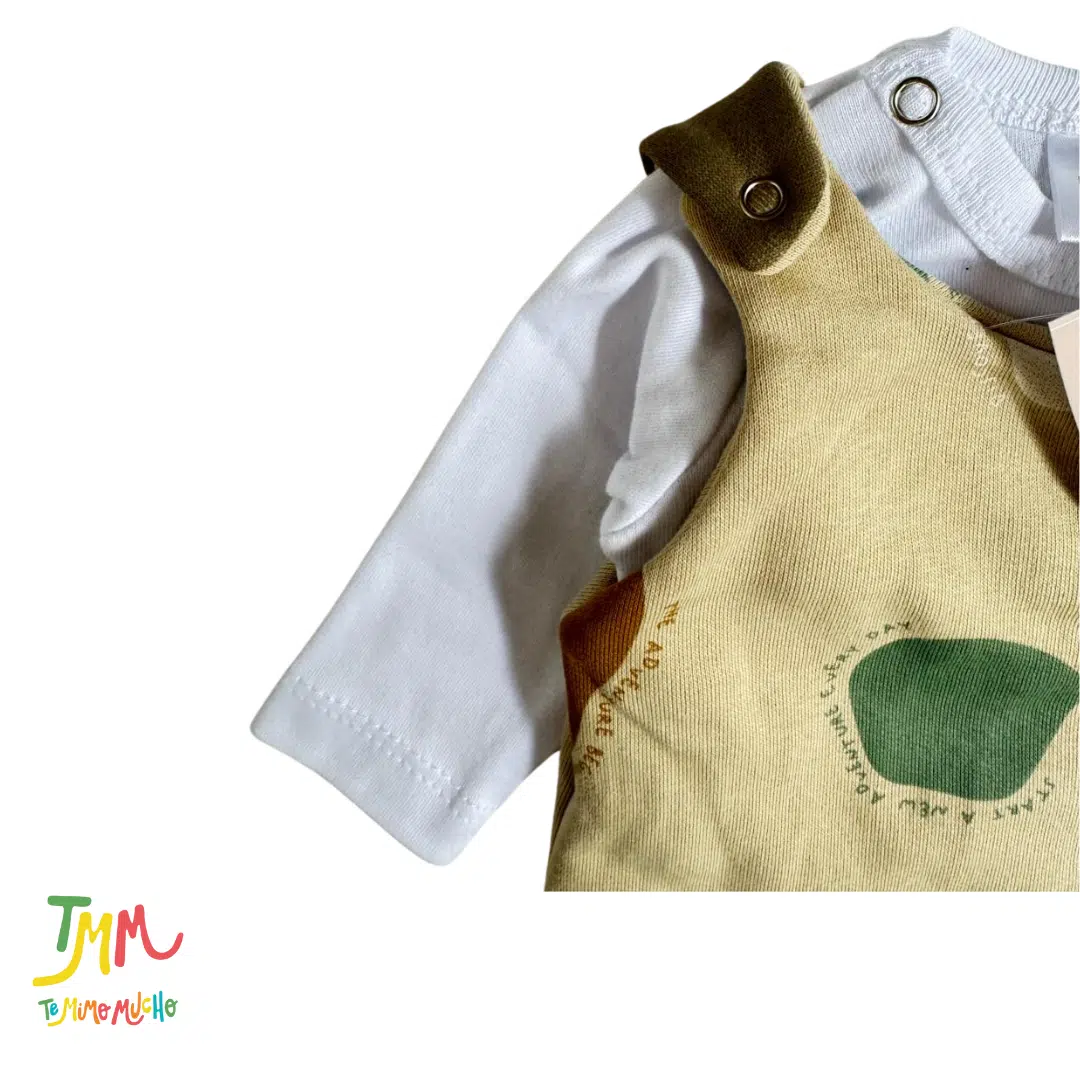 Conjunto frizado  Jardinero y body camel - Image 5