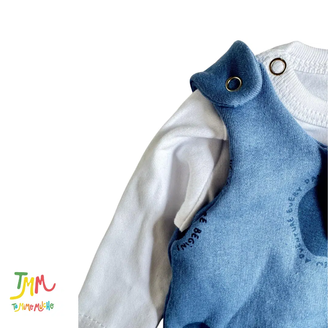 Conjunto frizado  Jardinero y body azul - Image 7