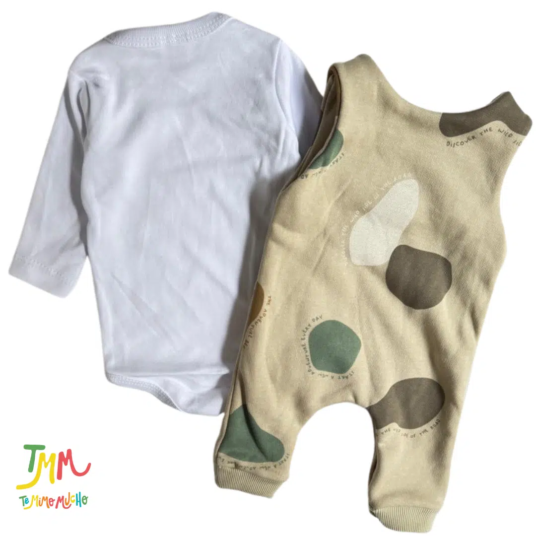 Conjunto frizado  Jardinero y body camel - Image 7