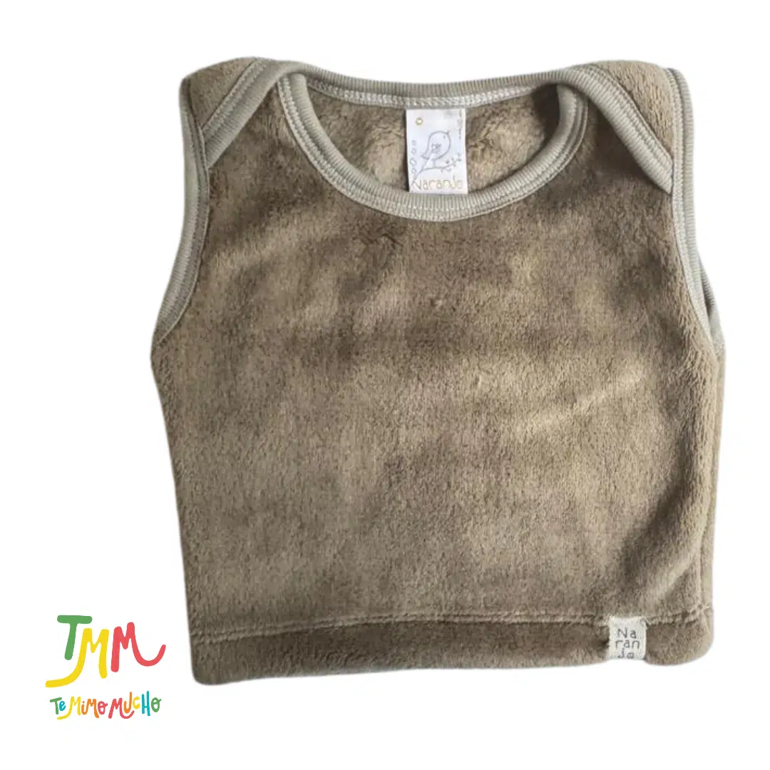 Chaleco Marron cuello americano polar Naranjo