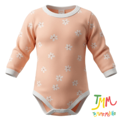 Body manga larga Margaritas Fondo Rosa