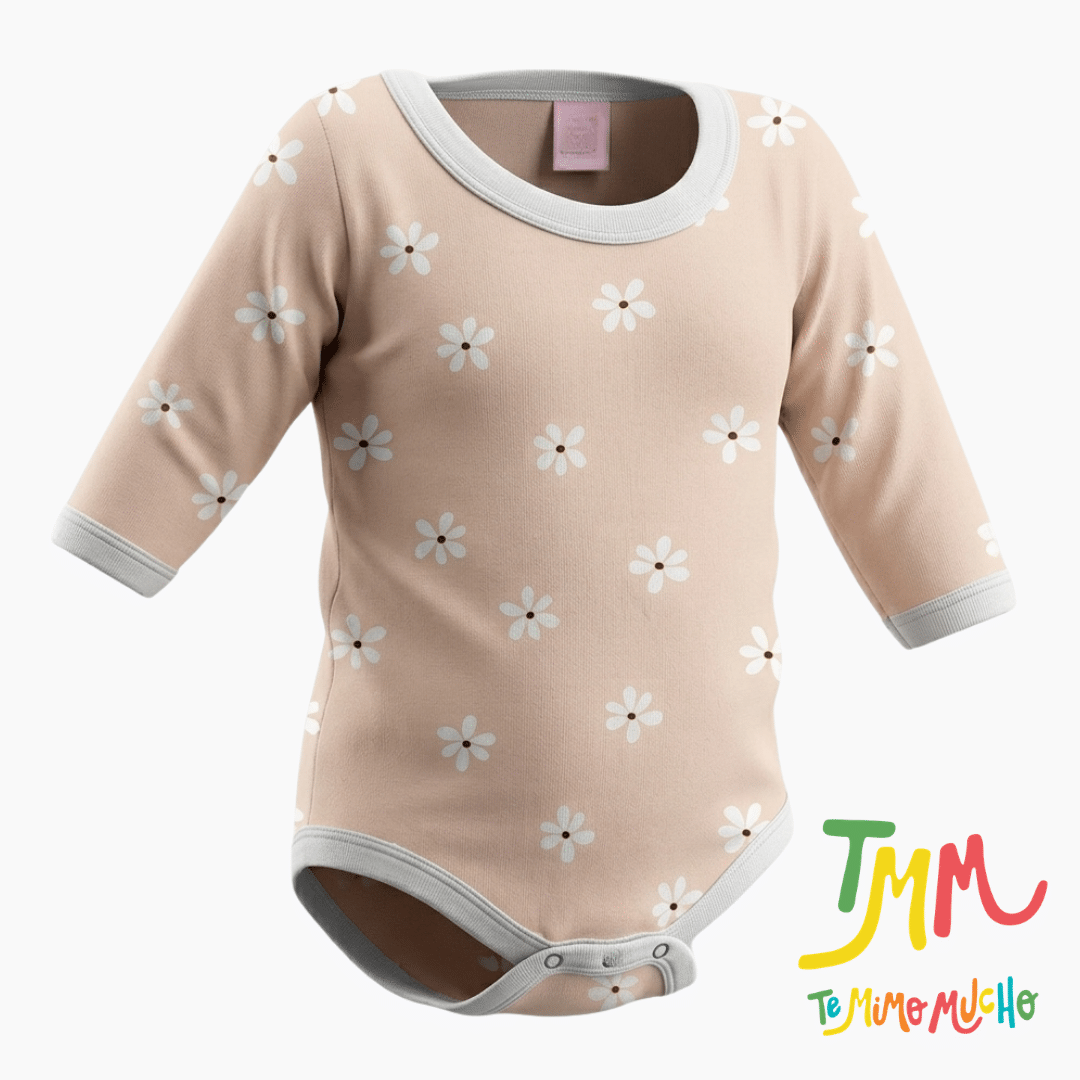 Body manga larga Margaritas Fondo Beige