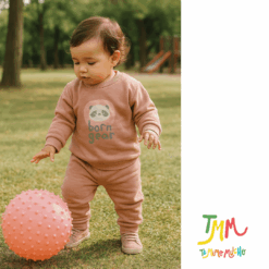 Conjunto Panda  Naranjo buzo y pantalon Rosa Viejo