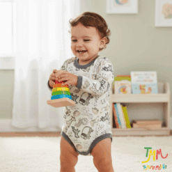 Body manga larga Selva gris