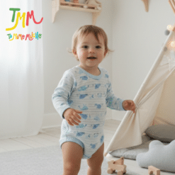 Body Manga Larga Ositos Celeste