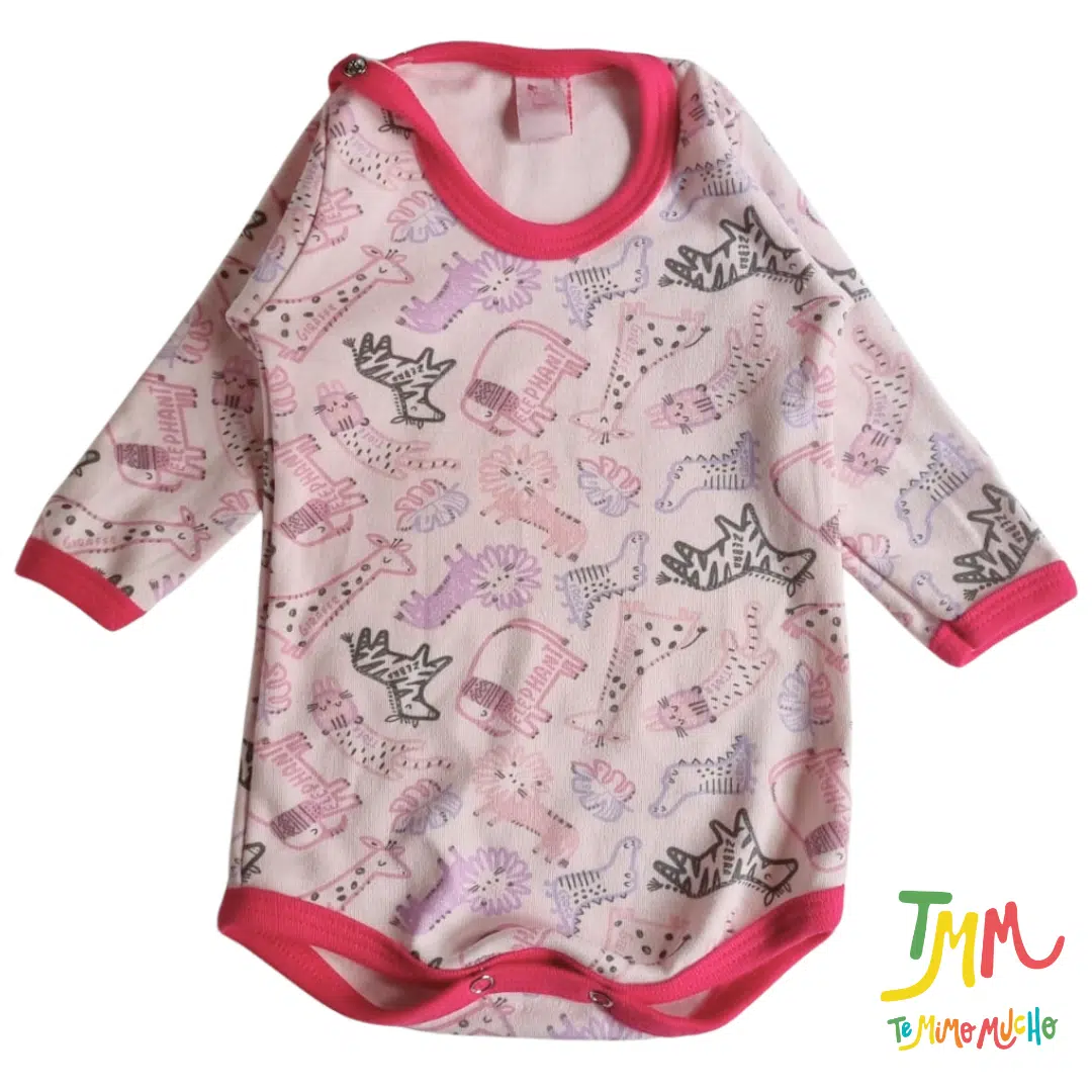 Body Manga Larga Monito Rosa - Image 2