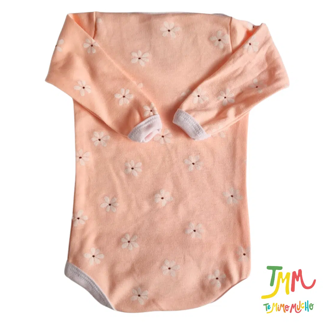 Body manga larga Margaritas fondo rosa - Image 3