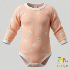 Body manga larga Margaritas Fondo Rosa