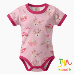 Body manga corta Honguitos Rosa