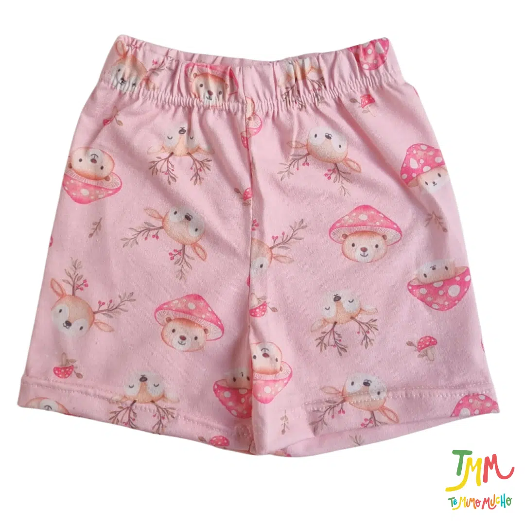 Conjunto Remera y Short Honguito Rosa - Image 5