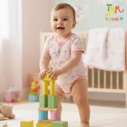 Body manga corta Conejito Rosa y Flores