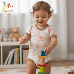 Body manga corta animalitos Marron