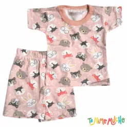 Conjunto Remera y Short Animalitos Rosa