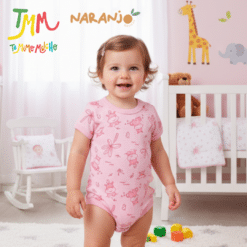 Body NARANJO  HIPOPOTAMO  ROSA Manga Corta
