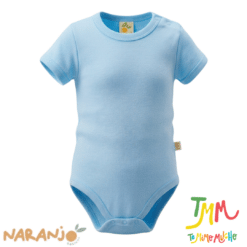 Body NARANJO Celeste Liso Manga Corta