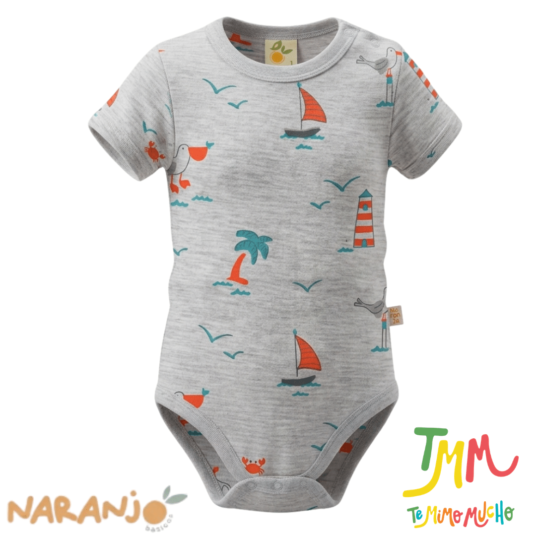 Body NARANJO Nautico Melange Manga Corta